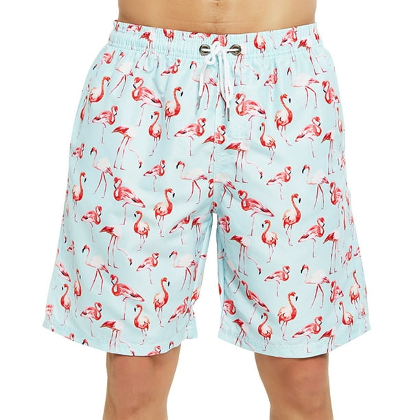 Mens Swim Elasticated Shorts Beach Summer Mesh Lined Zip Pockets 